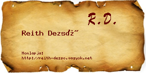 Reith Dezső névjegykártya